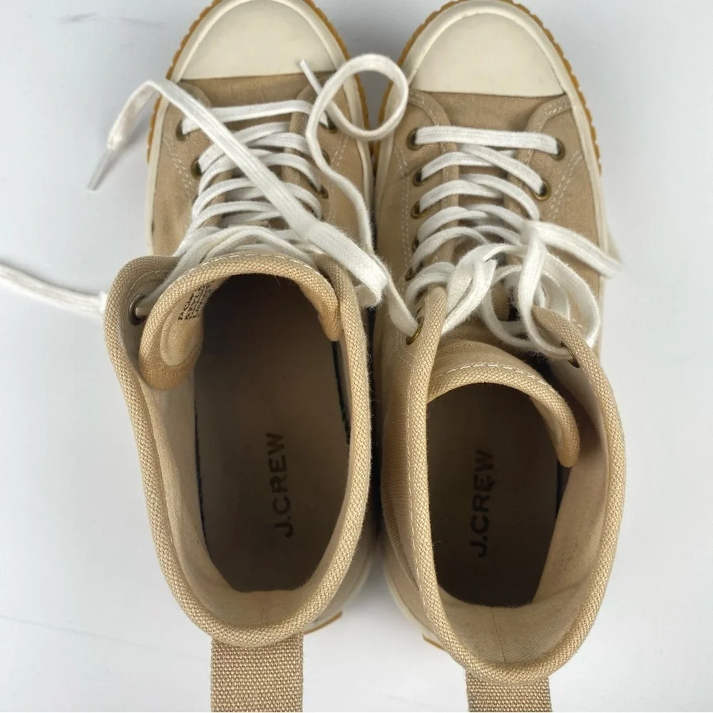J. Crew Canvas High-Top Sneakers - Desert Sand -
